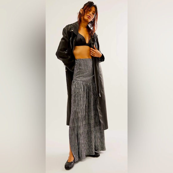Jen’s Pirate Booty Silver Maxi Split Skirt - Picture 1 of 6